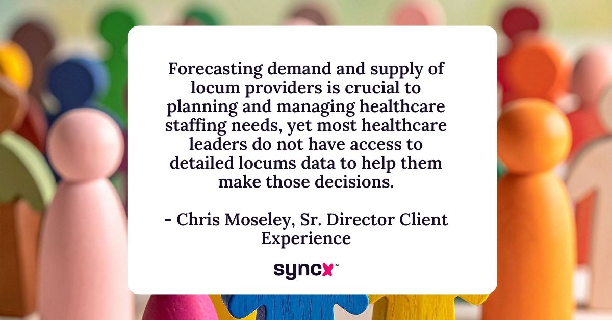 Quote from Chris Moseley about forecasting locums.