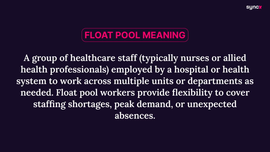 Float pool meaning taken from printed text on page.