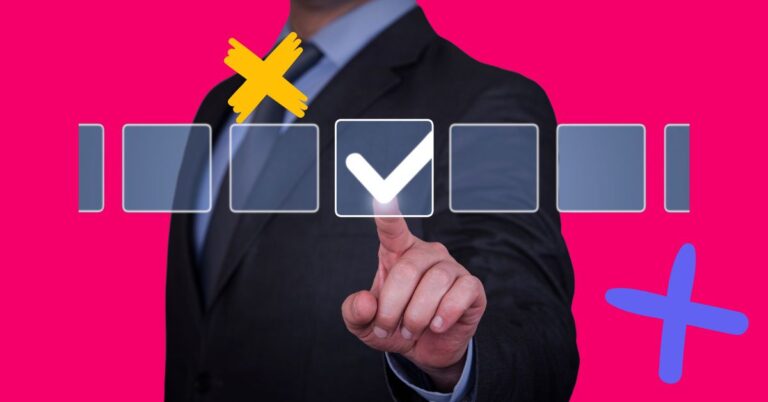 Man in a suit checking a box to represent locums management.