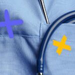 Close up of a doctor's scrubs to represent fixing staffing shortages in healthcare.