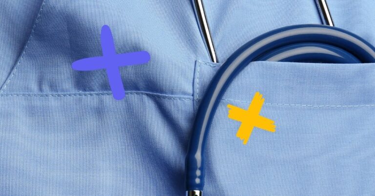 Close up of a doctor's scrubs to represent fixing staffing shortages in healthcare.