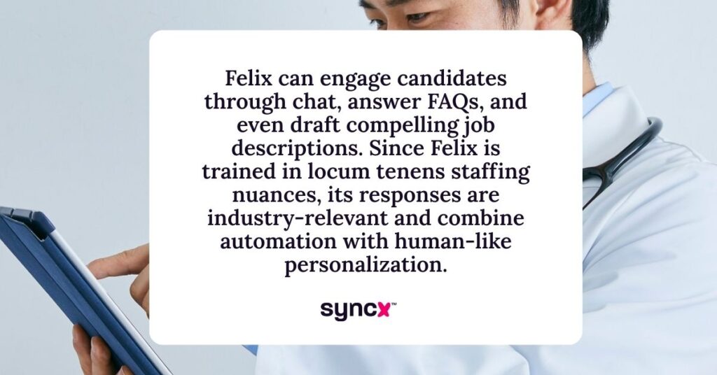 Quote about Felix, an AI-powered healthcare workforce management solution.