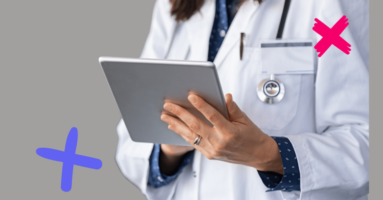 Doctor with a tablet to represent using a float pool in a hospital.