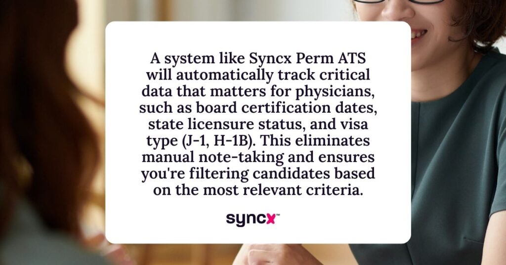 Quote about using a physician specific ATS taken from the article.