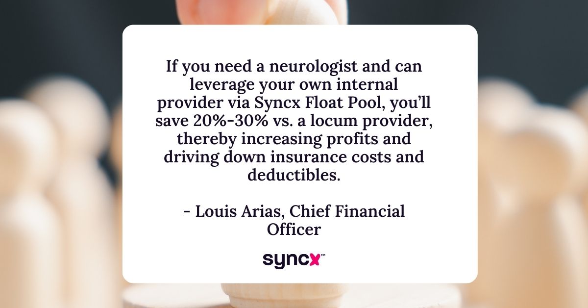Quote from Syncx CFO about float pool savings.