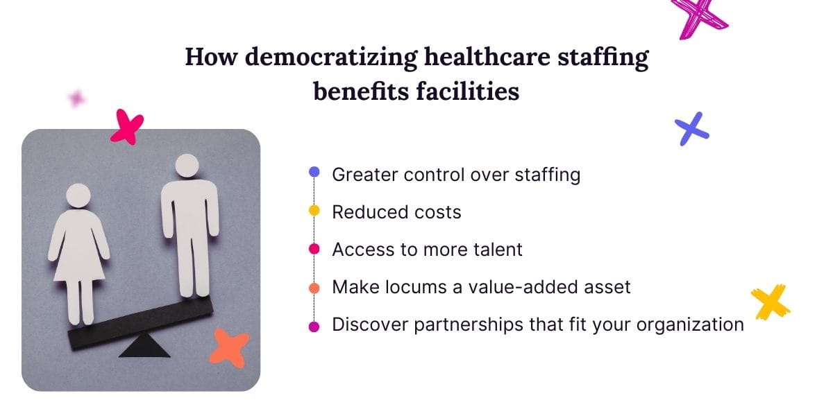 How healthcare facilities benefit from the democratization of healthcare staffing.